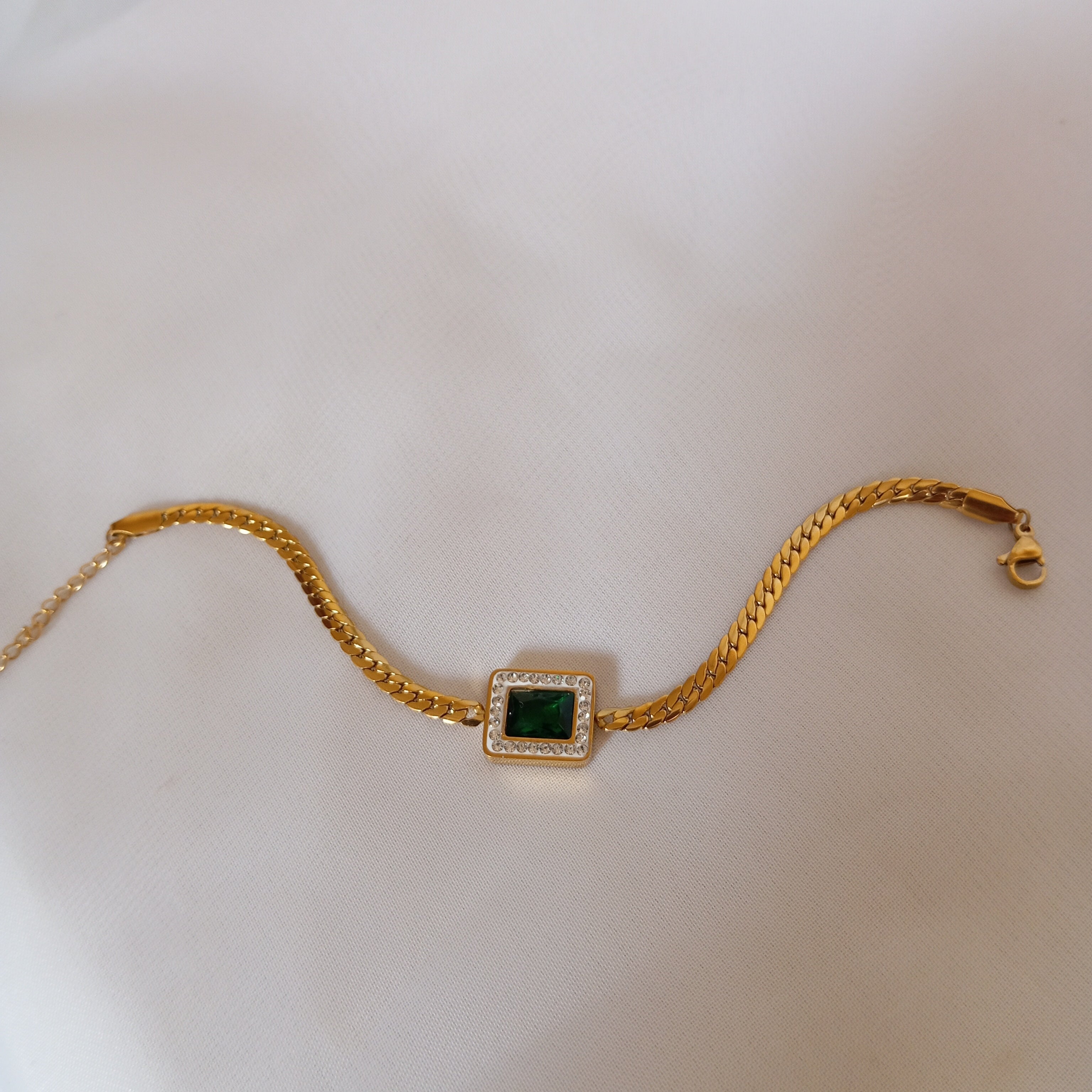 Emerald snake chain Bracelet